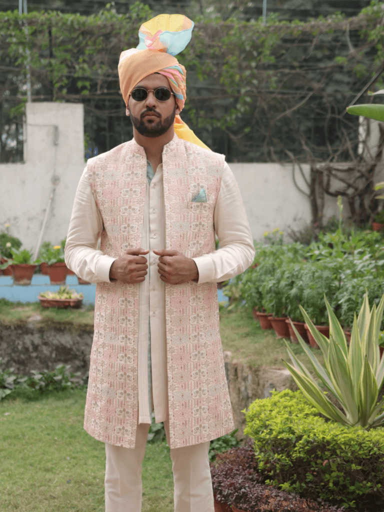 Ivory Long Bundi Jacket Set - Image 5