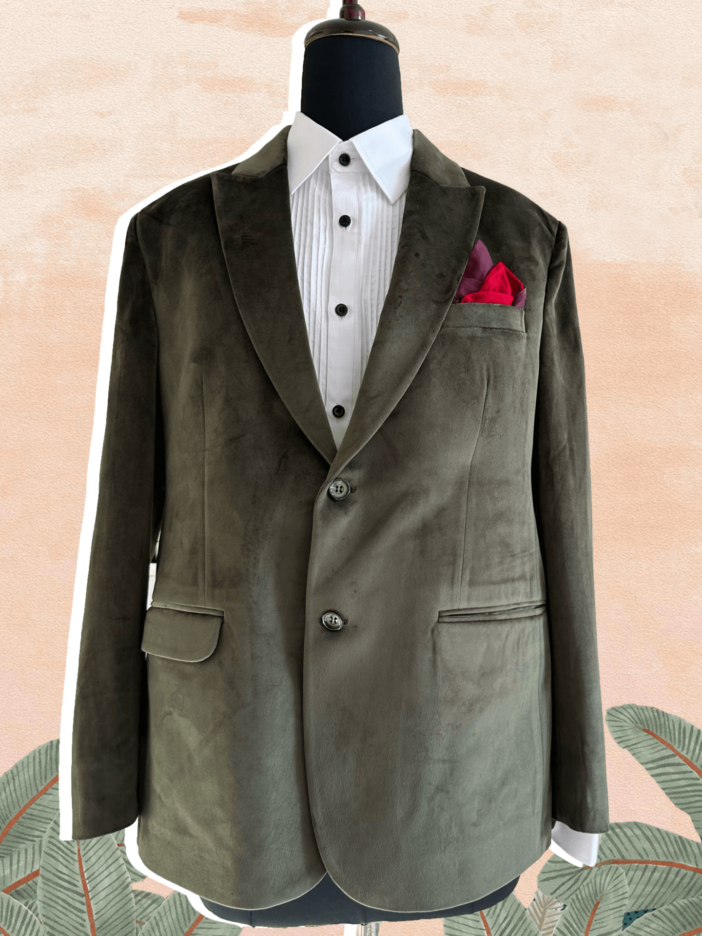 Olive Velvet Tuxedo - Image 2