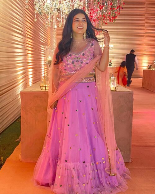 Lilac Tulle Lehenga Set