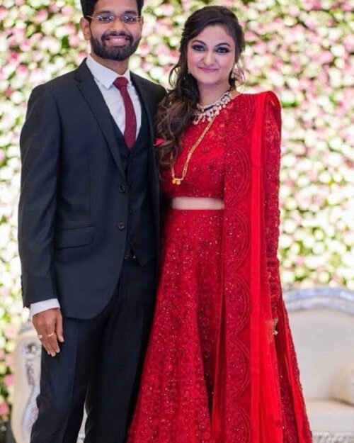 Red Cocktail Lehenga Set