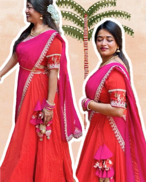 Tangerine Lehenga Set