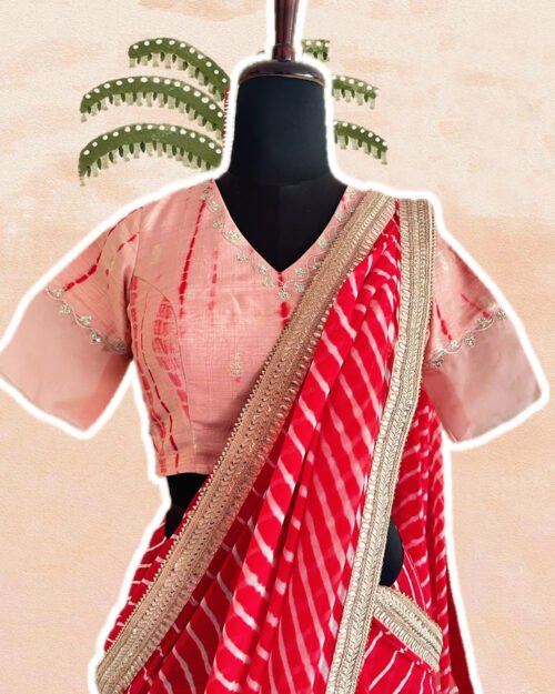 Red Leheriya Saree