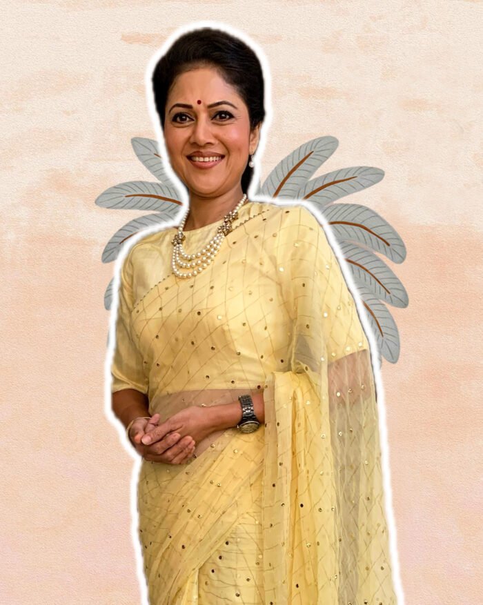 Light Yellow Chiffon Saree