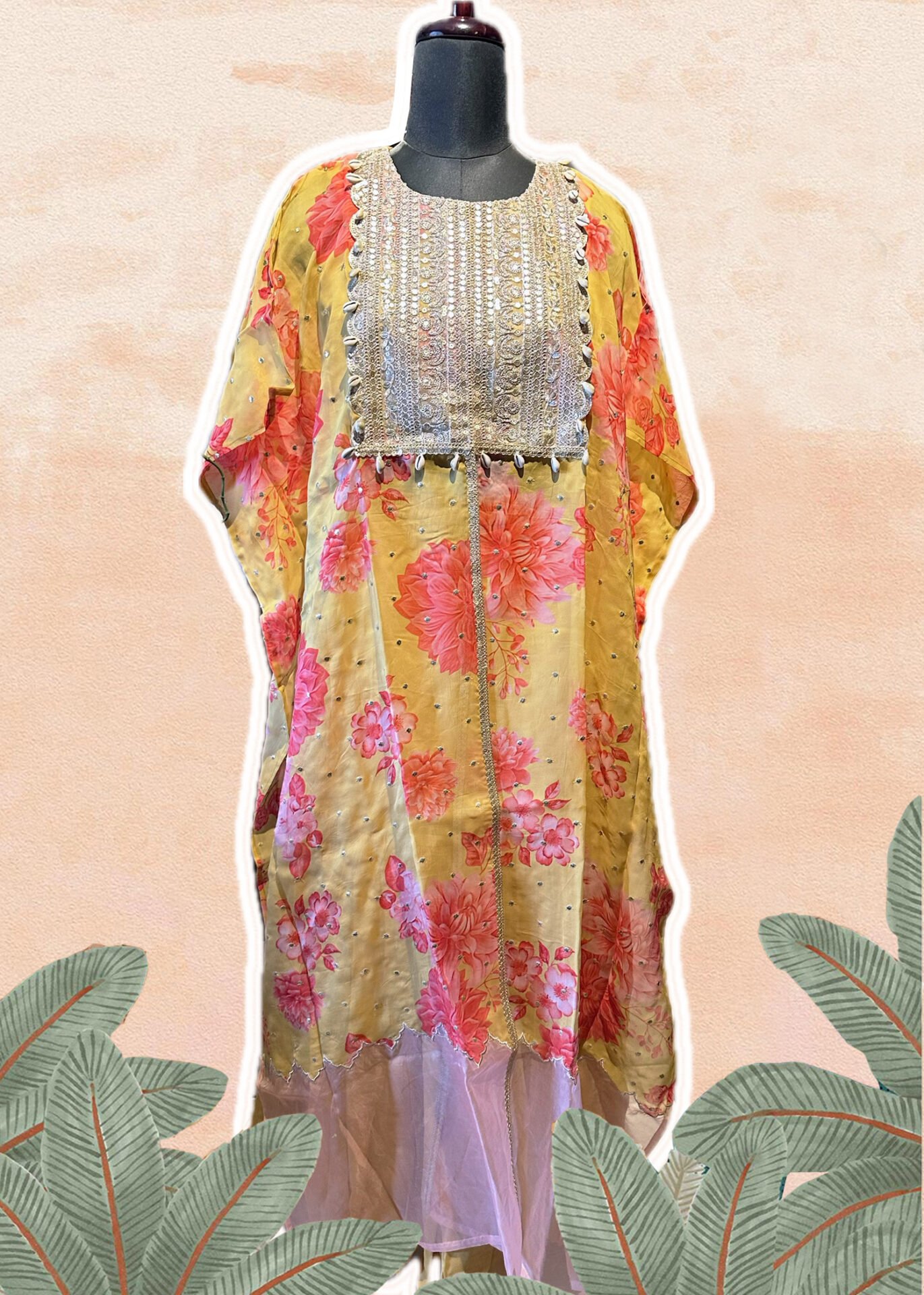 Floral Cape Sharara Set - Image 4