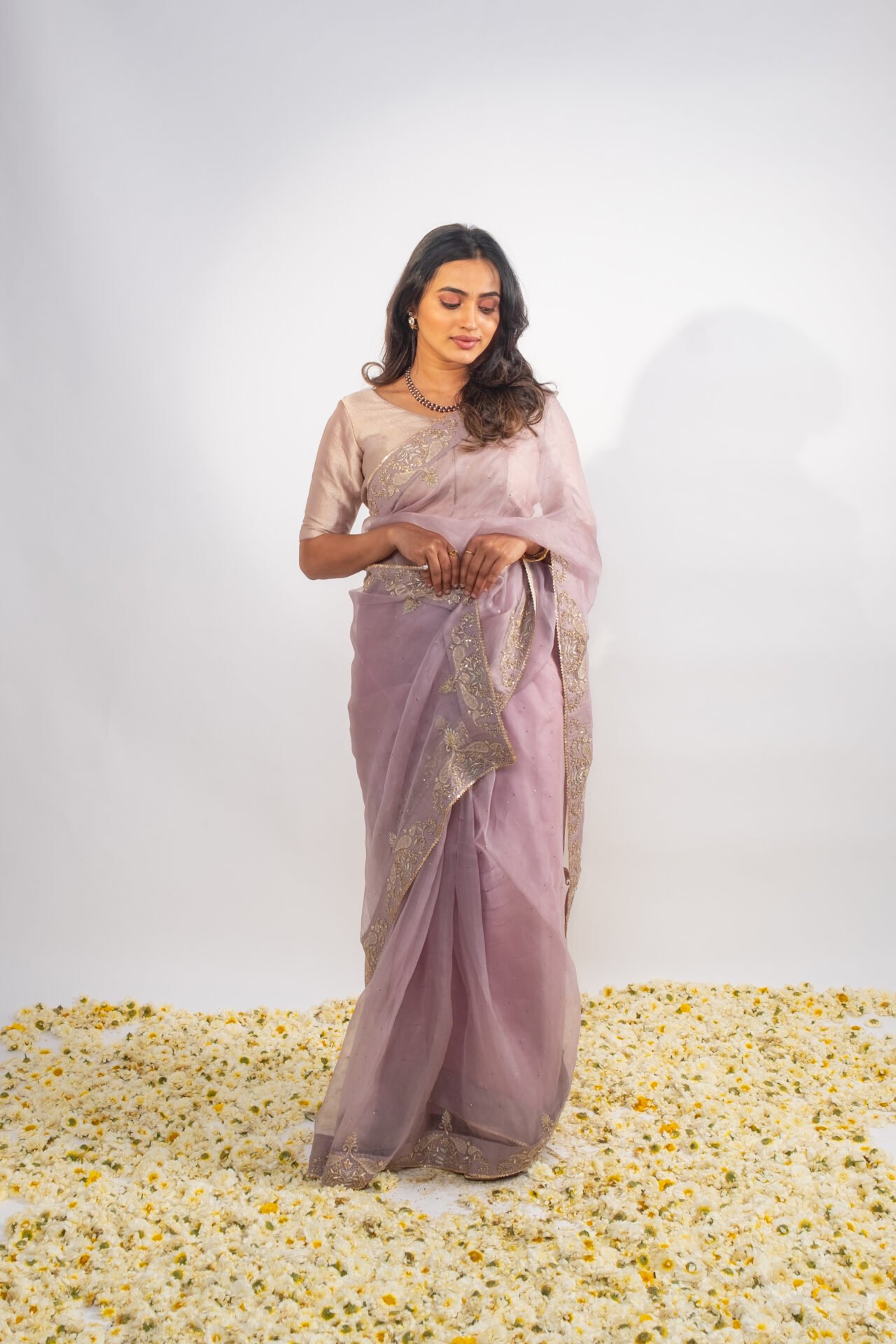 Lilac Badla Saree - Image 6