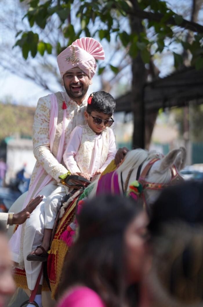 Ivory Double Layer Sherwani - Image 3