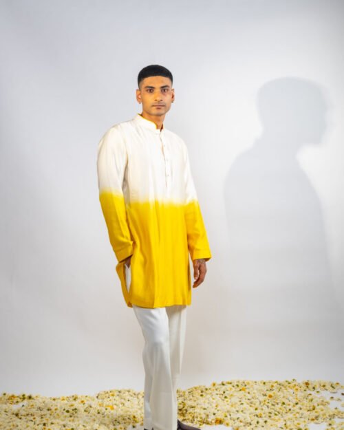 Yellow Ombre Kurta Set