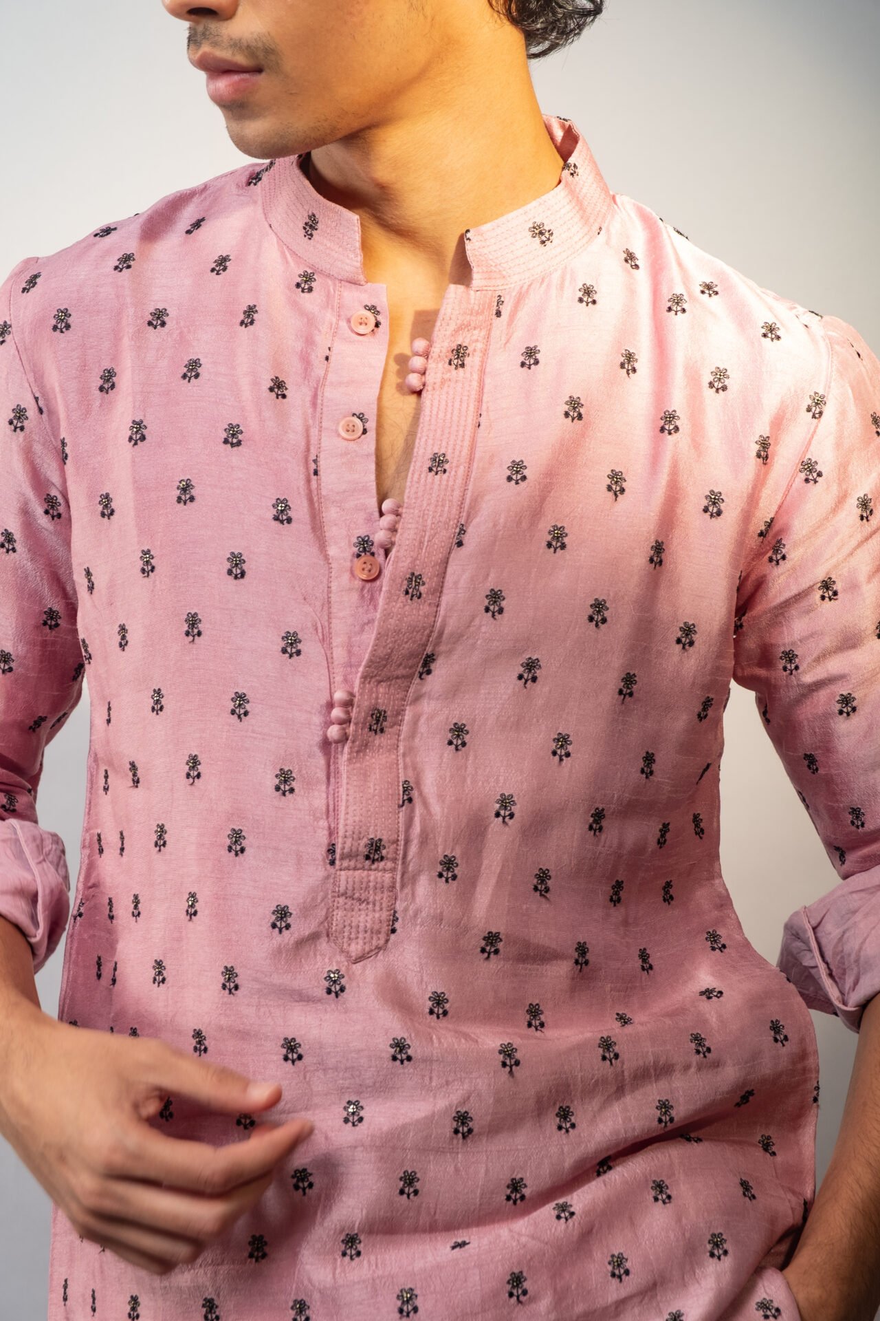 Pink Blossom Kurta Set - Image 5