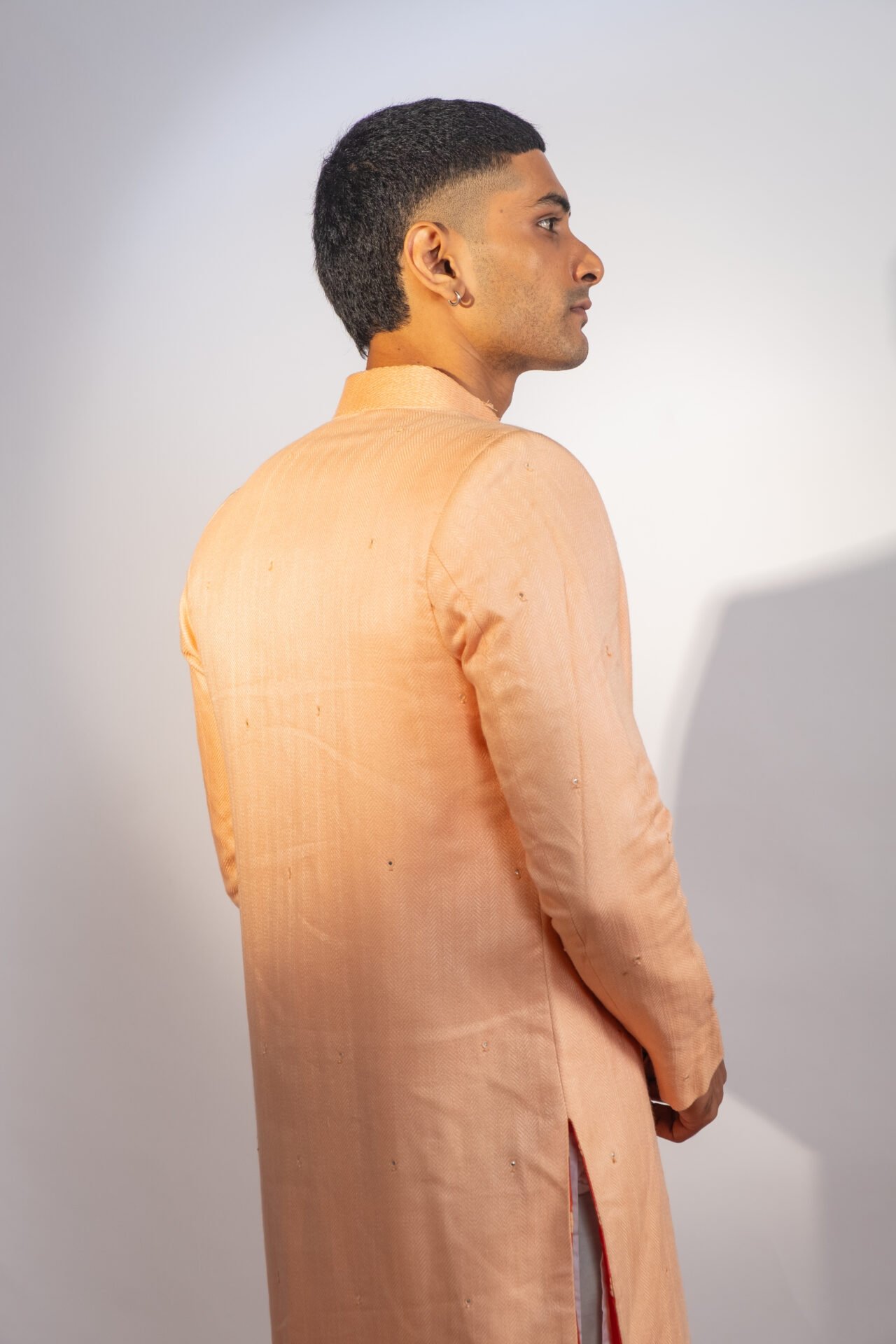 Coral Mirrorwork Sherwani - Image 2