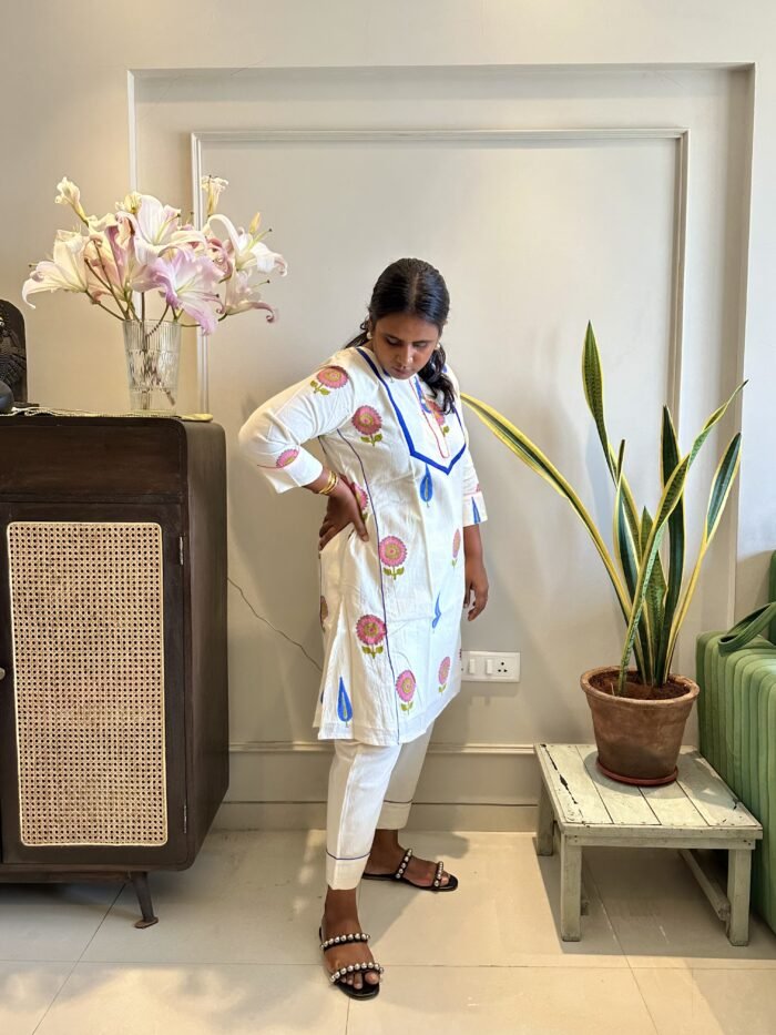 Ecru Block Print Co ord Set - Image 2
