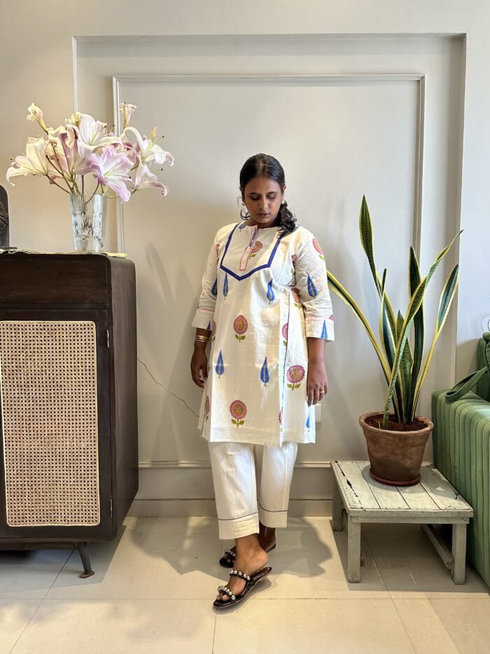 Ecru Block Print Co ord Set - Image 3