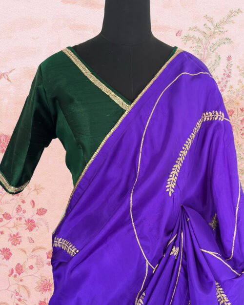 Purple Jaal Embriodered Saree