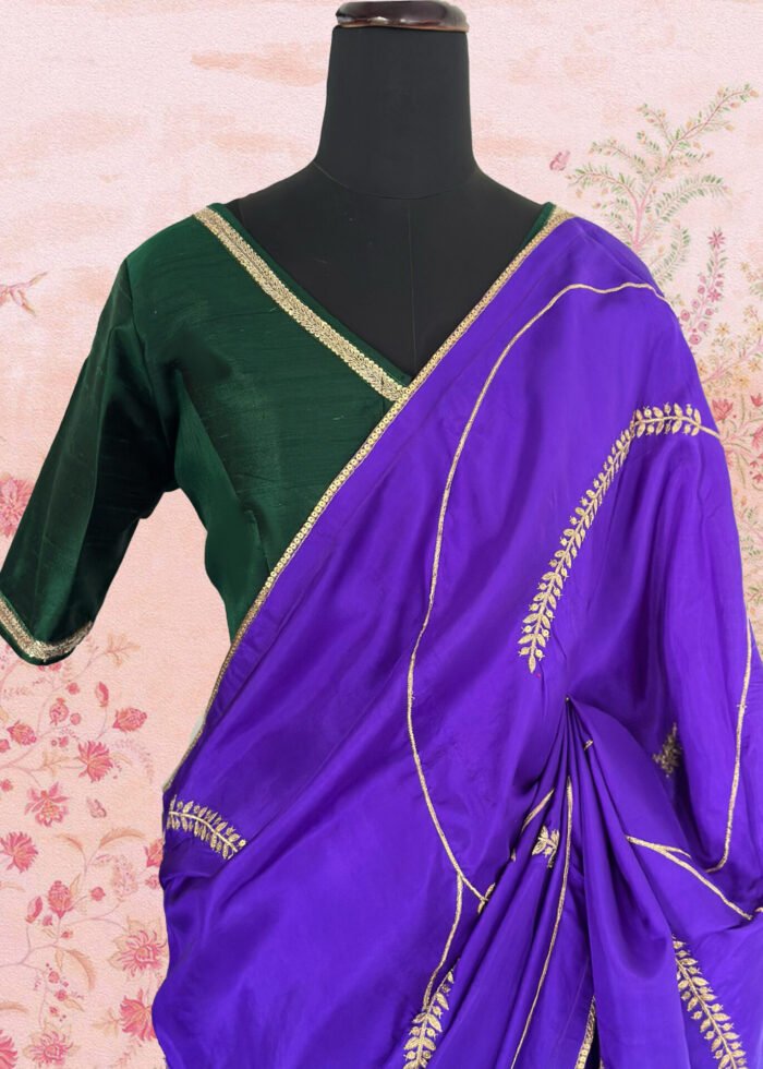 Purple Jaal Embriodered Saree