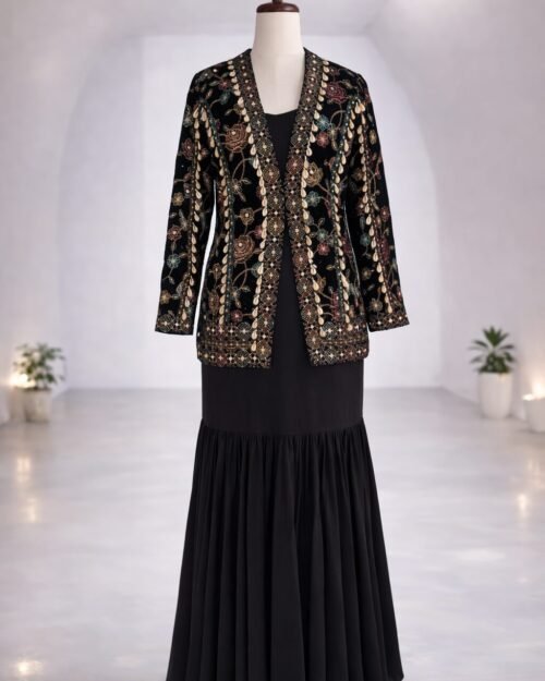 Black Jacket Garara Set